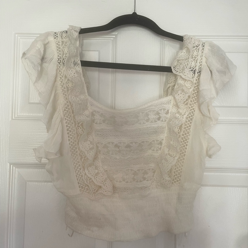 Free People ivory crop top NWT